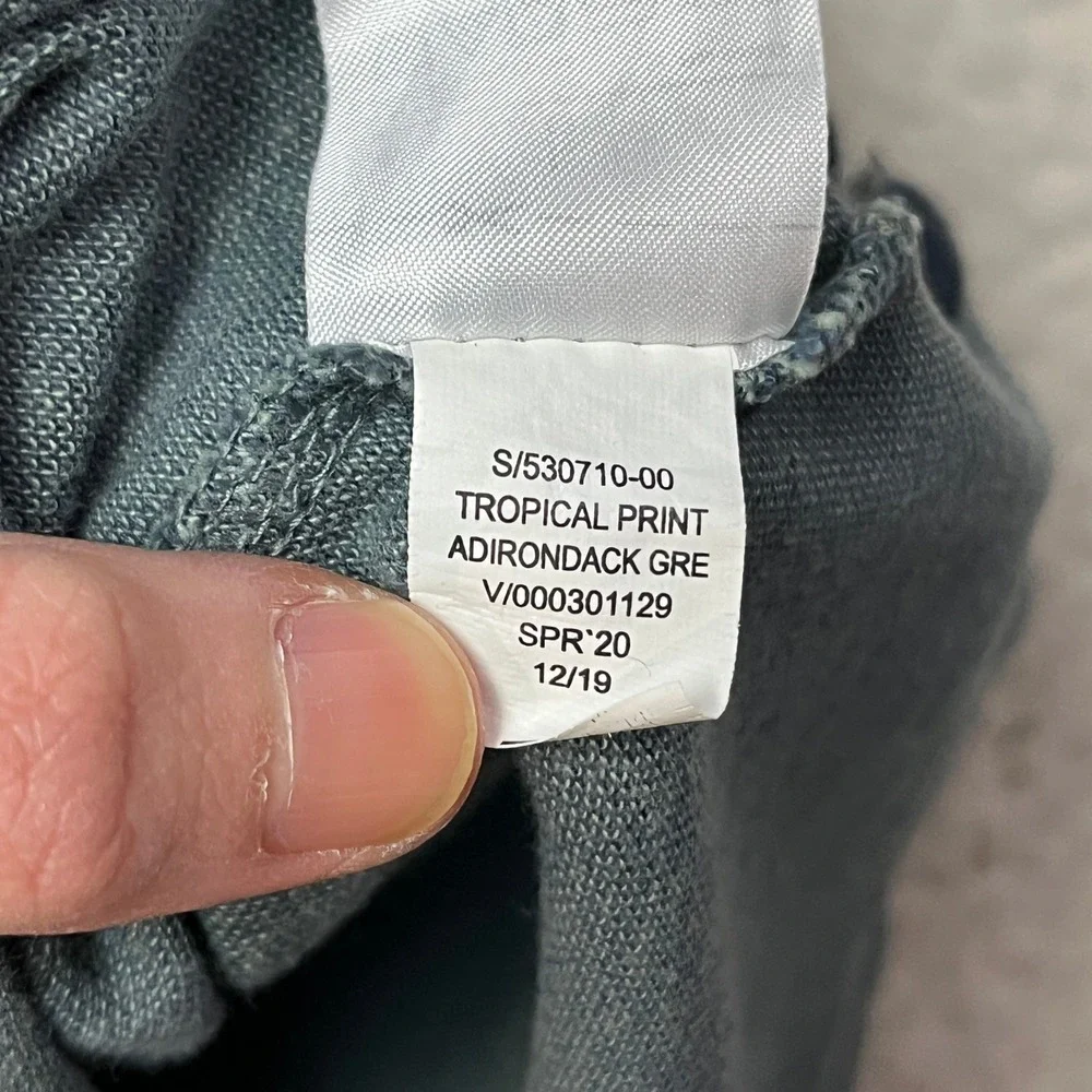 Banana Republic Polo Mens L Grey Tropical Pineapple Organic Cotton Pique Shirt